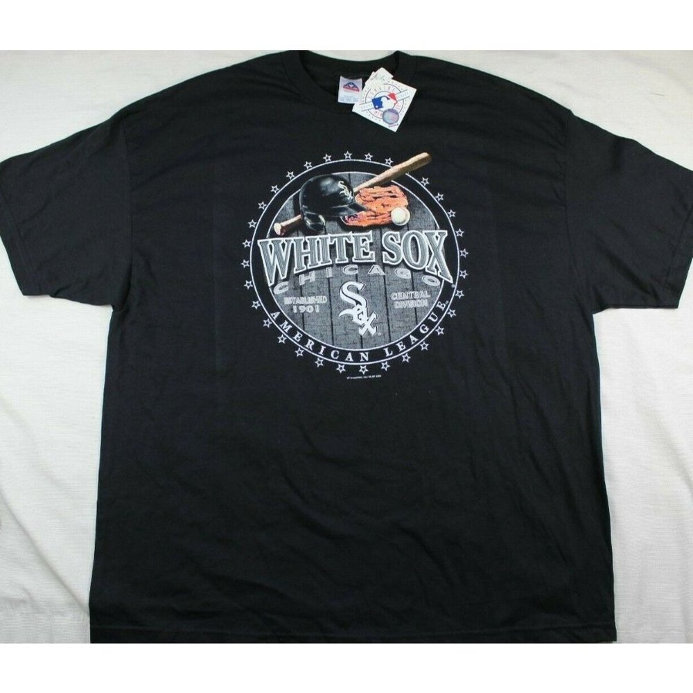 New VTG 2006 CHICAGO WHITE SOX AMERICAN MAJOR LEAGUE BASEBALL Logo Shirt Sz 3XL
